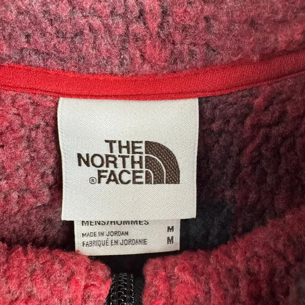 The North Face Gordon Lyons Novelty‎ 1/4 Zip Pullover Mens Medium Red Black